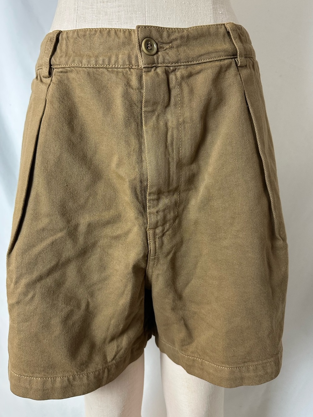 OZMA Women's Tan Cotton-Blend Jean Shorts